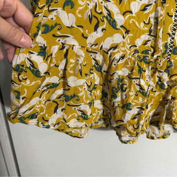 Maeve Janie Flounced Peasant Blouse, sz. 0, rabbit print, boho, cottagecore - Picture 8 of 13